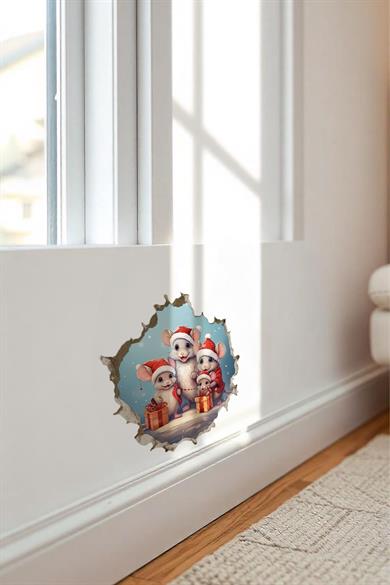 Yeni Yıl Temalı Mini Sticker Priz Sticker Yılbaşı Yeni Yıl Mini Boy Sticker