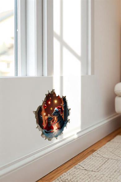 Yeni Yıl Temalı Mini Sticker Priz Sticker Yılbaşı Yeni Yıl Mini Boy Sticker