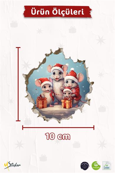 Yeni Yıl Temalı Mini Sticker Priz Sticker Yılbaşı Yeni Yıl Mini Boy Sticker