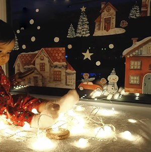 Yılbaşı Karlı Şehir Yeni Yıl Çocuk Bebek Odası Sticker Seti