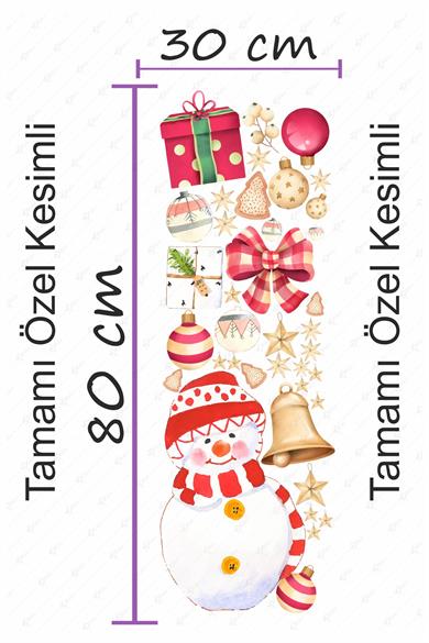 Yılbaşı Sticker Kardan Adam ve Yeni Yıl Çocuk Odası Sticker Seti