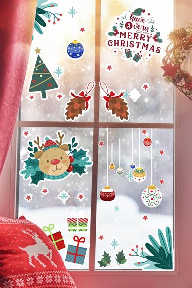 Yılbaşı Sticker Seti-Merry Christmas Yılbaşı Süsleri Stickerları