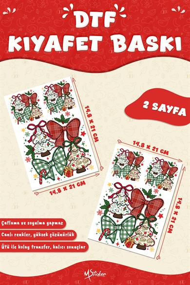 Yılbaşı Süsleri Kumaş Baskı Yapılabilen Özel Tasarım Ütü Ile Yapışan Tekstil Dtf Baskı Görseli