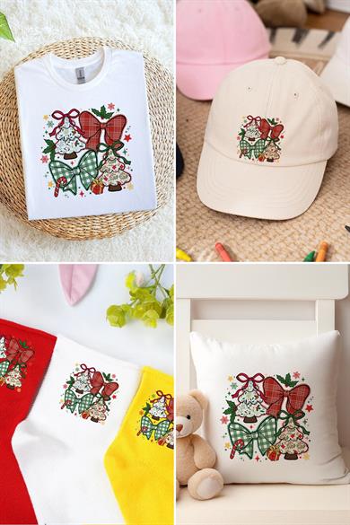 Yılbaşı Süsleri Kumaş Baskı Yapılabilen Özel Tasarım Ütü Ile Yapışan Tekstil Dtf Baskı Görseli