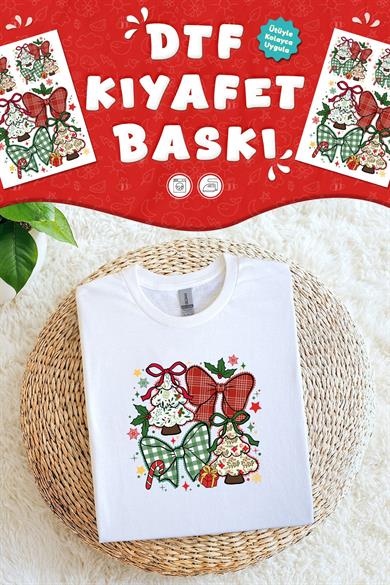 Yılbaşı Süsleri Kumaş Baskı Yapılabilen Özel Tasarım Ütü Ile Yapışan Tekstil Dtf Baskı Görseli