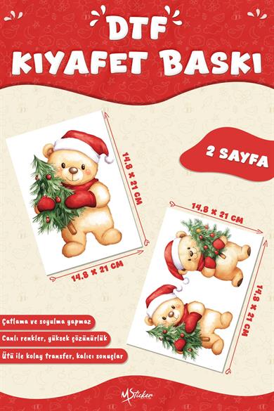 Yılbaşı Temalı Kumaşa Baskı Yapılabilen Özel Tasarım Ütü Ile Yapışan Tekstil Dtf Baskı Görseli