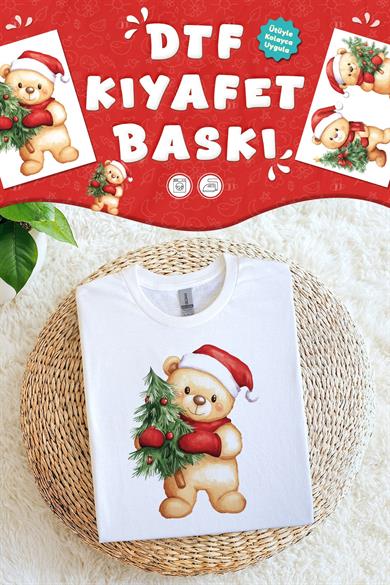 Yılbaşı Temalı Kumaşa Baskı Yapılabilen Özel Tasarım Ütü Ile Yapışan Tekstil Dtf Baskı Görseli