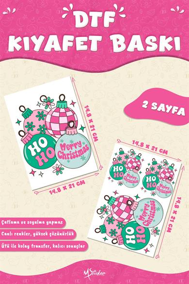 Yılbaşı Topları Süs Kumaş Baskı Yapılabilen Özel Tasarım Ütü Ile Yapışan Tekstil Dtf Baskı Görseli