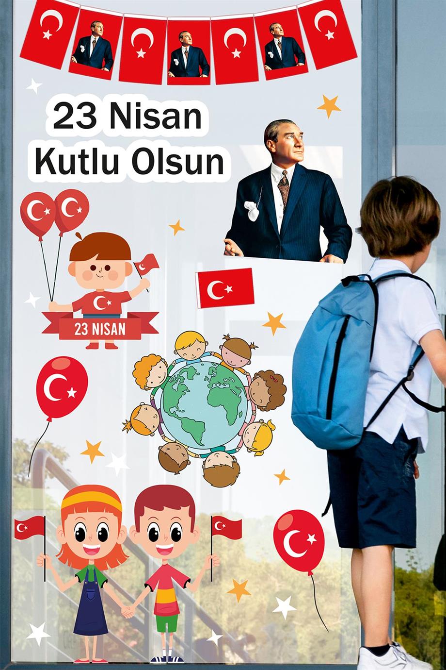 23 Nisan Sticker Seti,23 Nisan Kutlu Olsun Çocuk Bayramı Okul Sticker 89 Parça