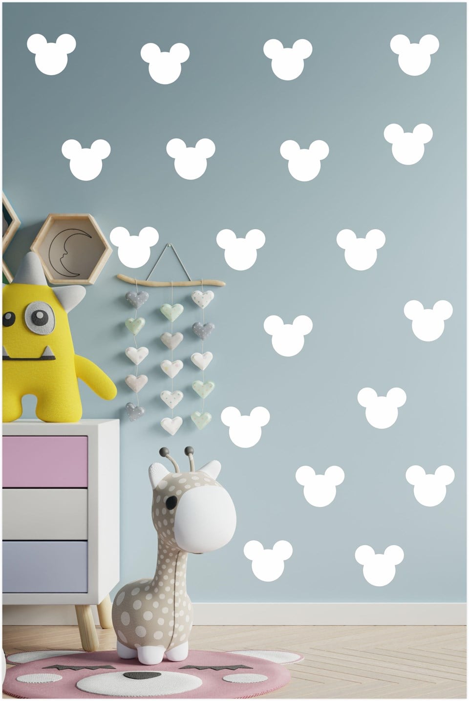 Beyaz Mickey Çocuk Odası Duvar Sticker