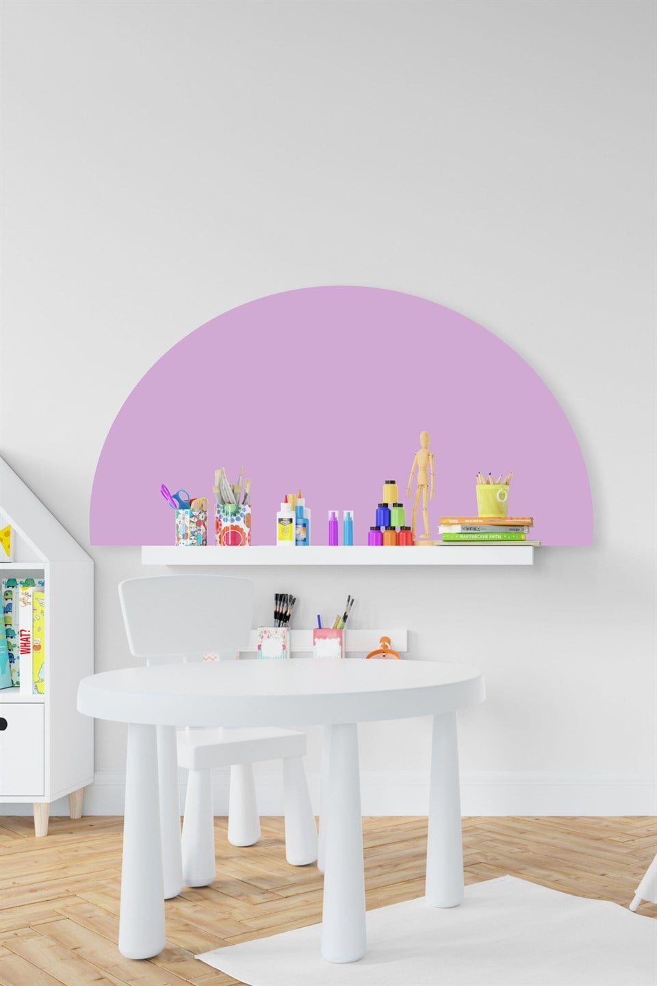 Bohem Tarzı Lila Yarım Daire Çocuk Bebek Odası Sticker(50x100cm)
