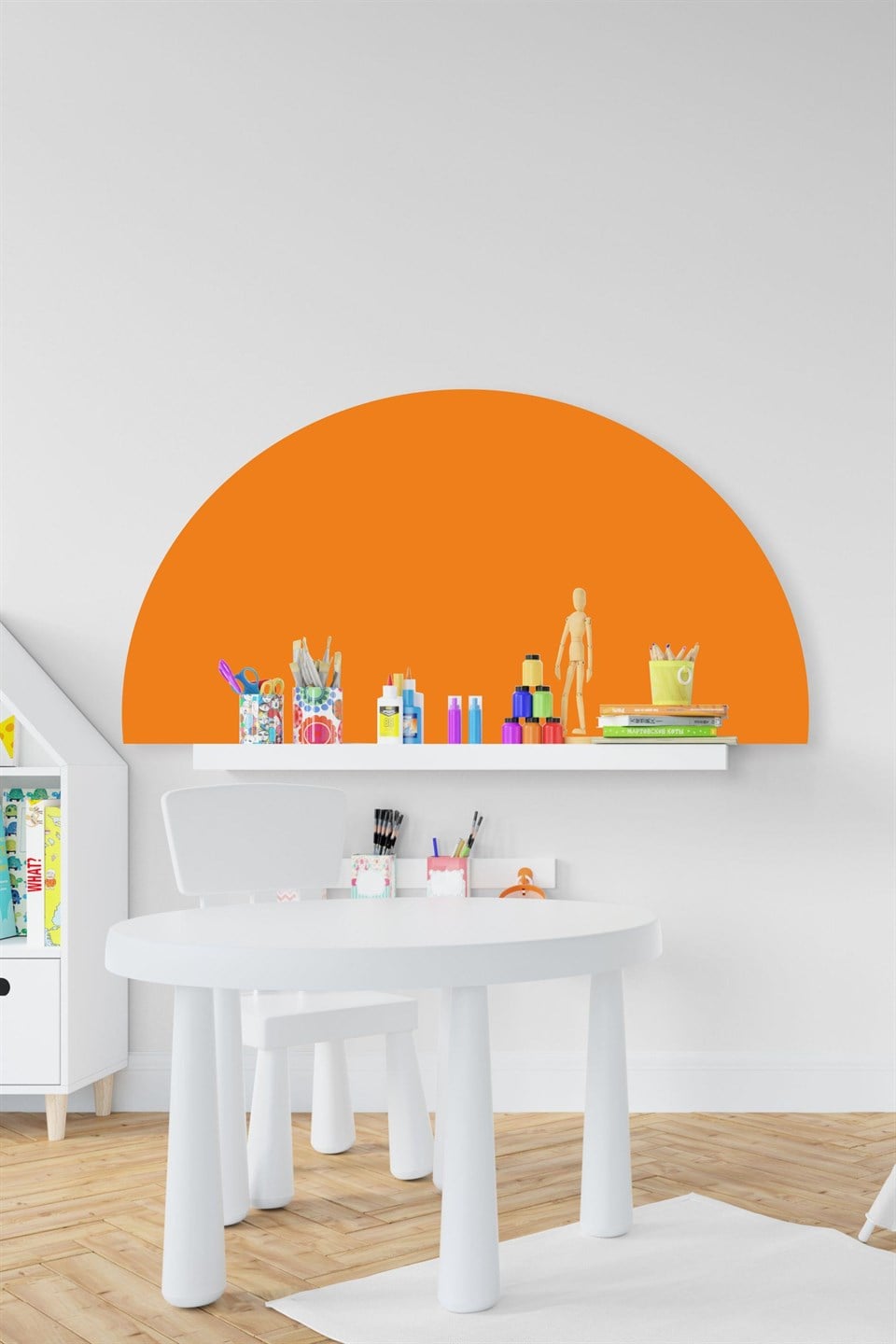 Bohem Tarzı Turuncu Yarım Daire Çocuk Bebek Odası Sticker(50x100c