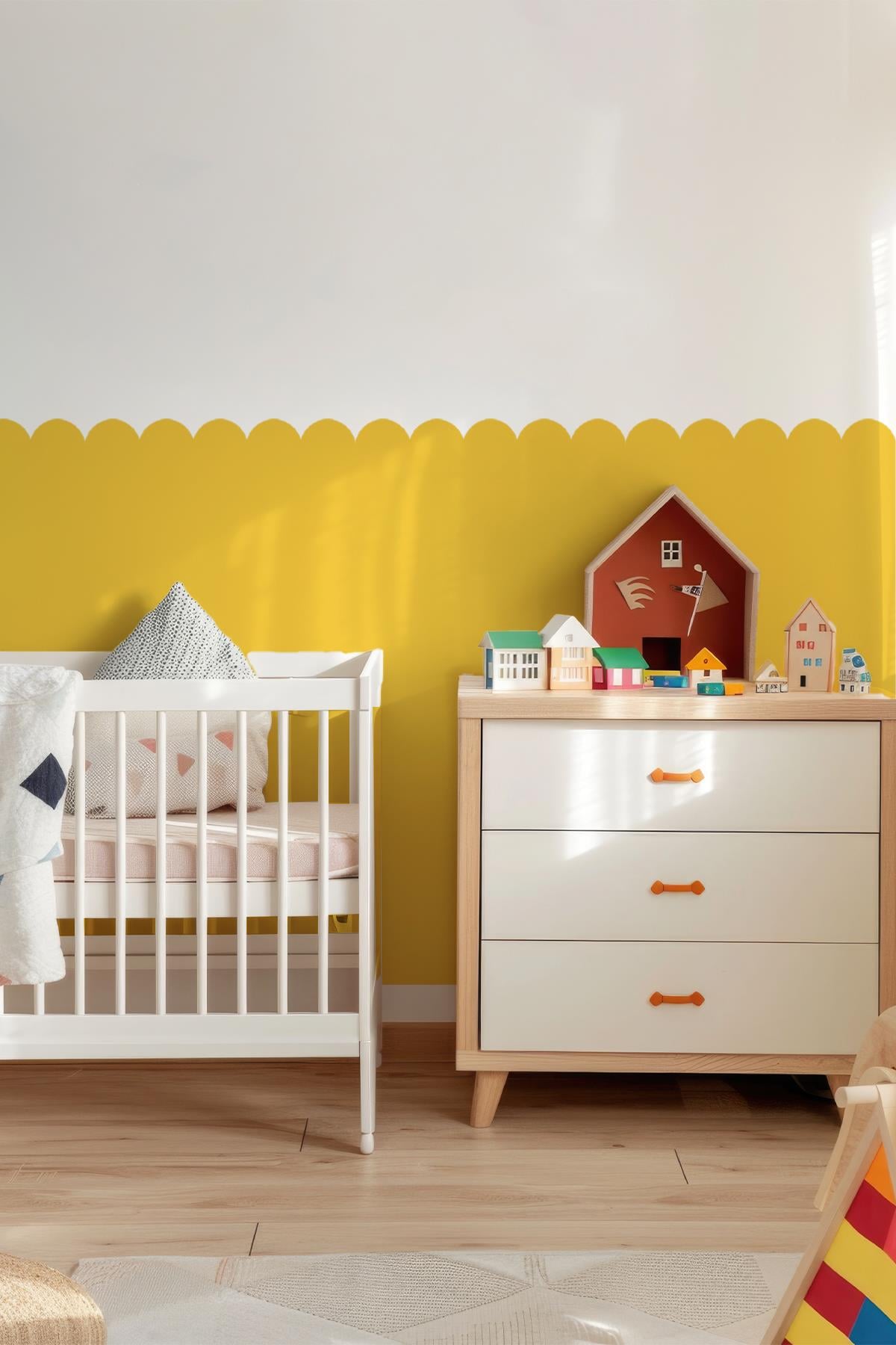 Çocuk Odası Yarım Duvar Kaplama  Özel Kesimli Duvar Kağıdı Görünümlü 55x115 Sticker