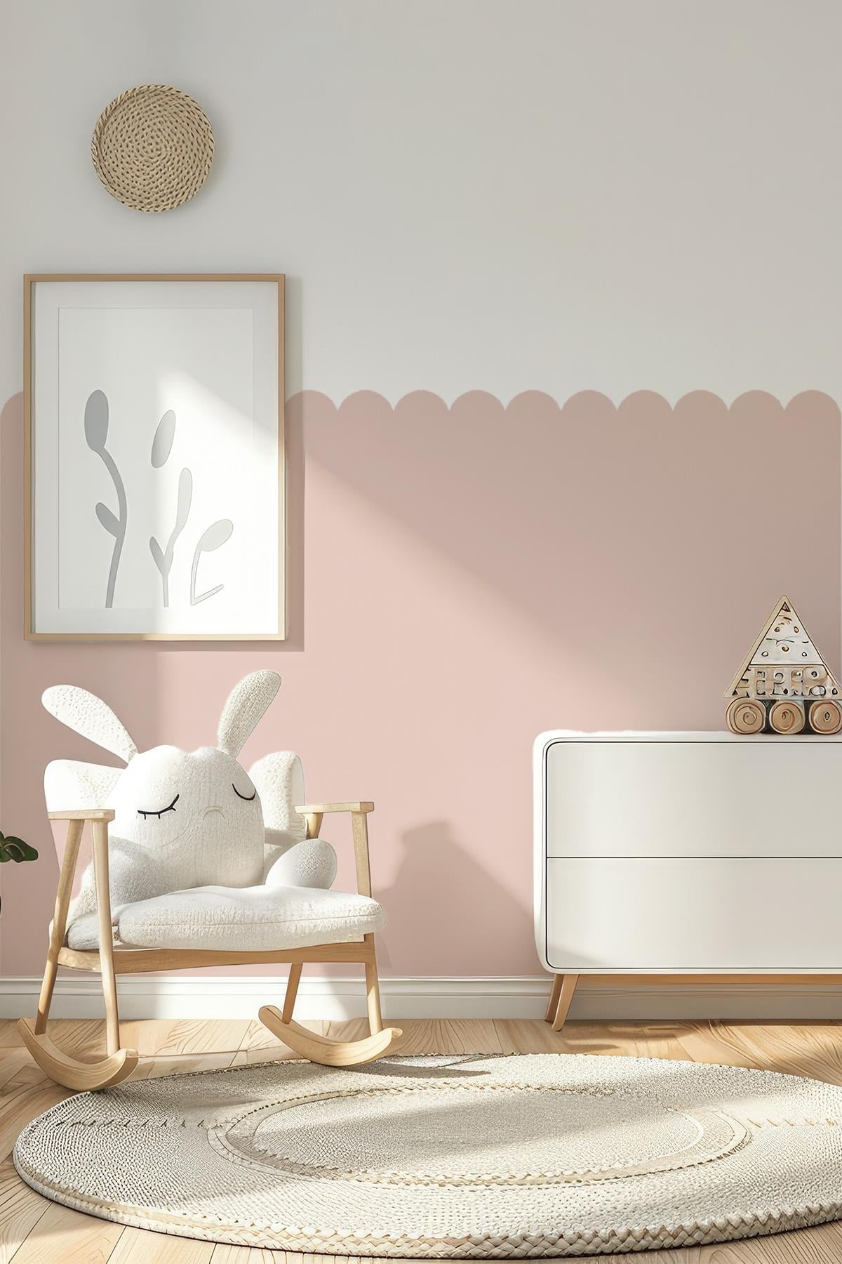 Çocuk Odası Yarım Duvar Kaplama  Özel Kesimli Duvar Kağıdı Görünümlü 55x115 Sticker