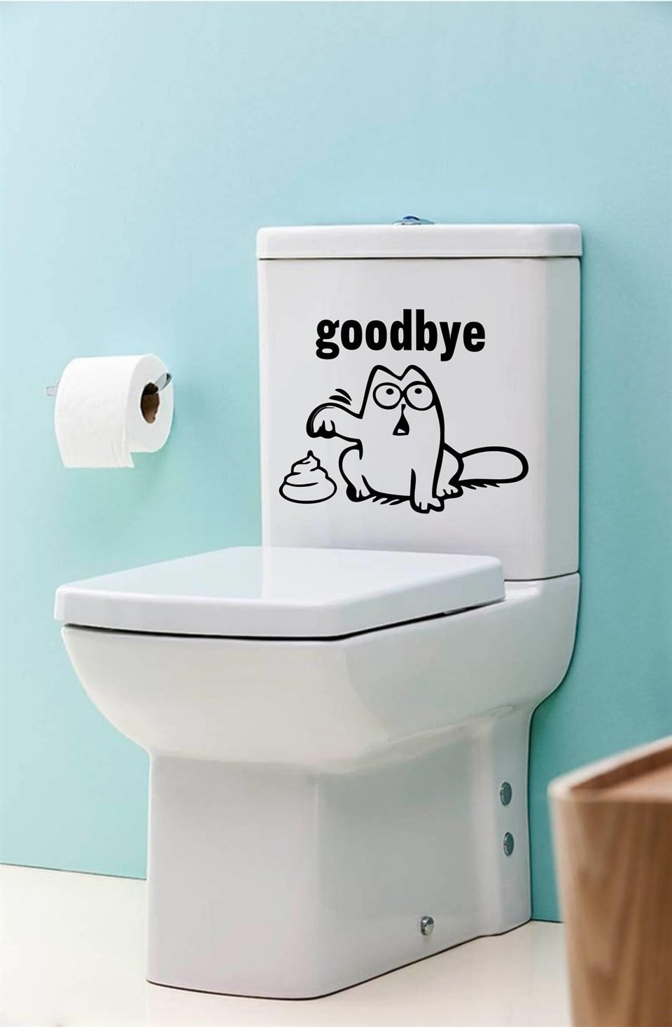 Eğlenceli Klozet Kapağı ve Banyo Sticker - Goodbye Poo