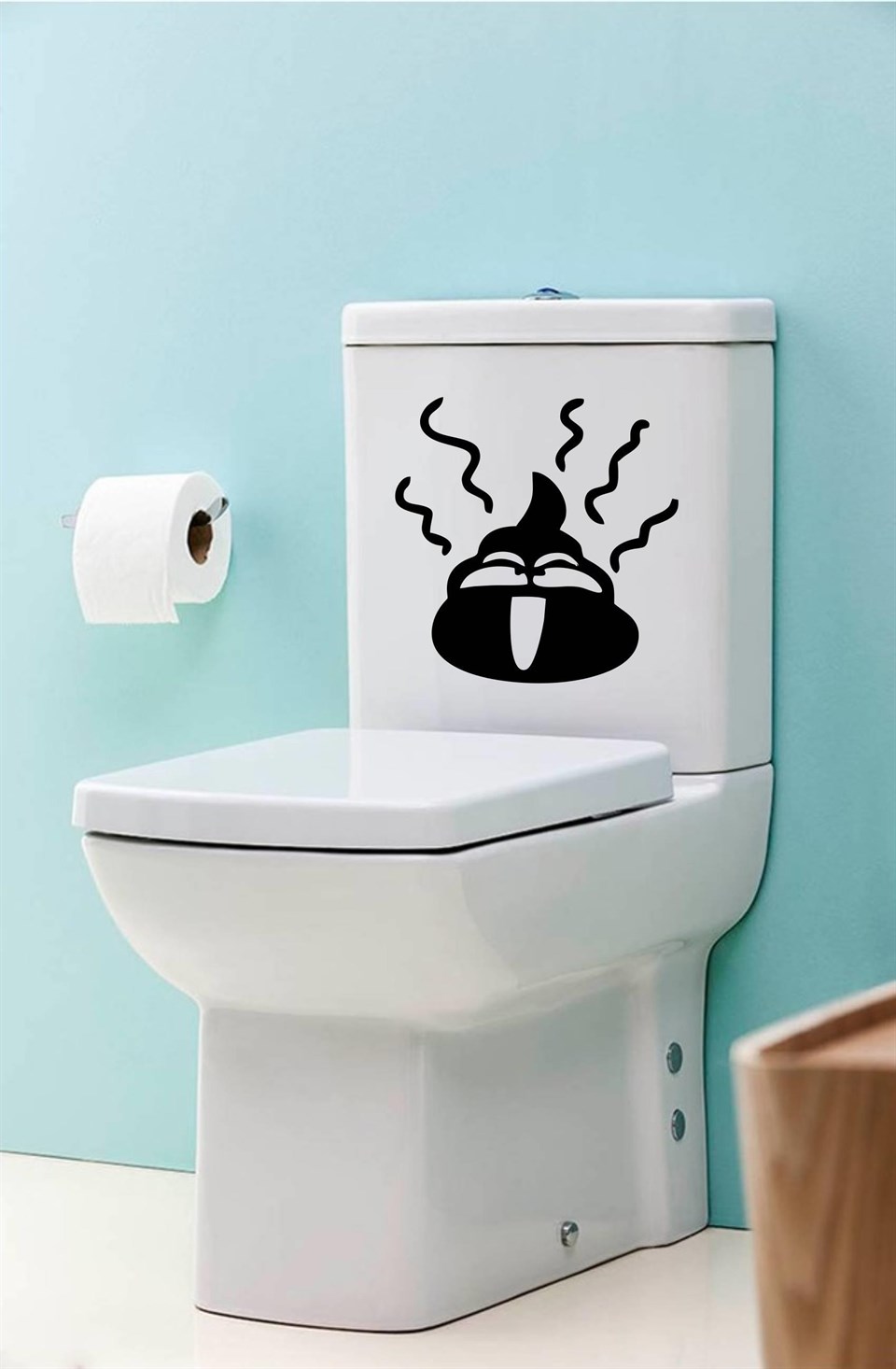 Eğlenceli Klozet Kapağı ve Banyo Sticker - Poo Sticker