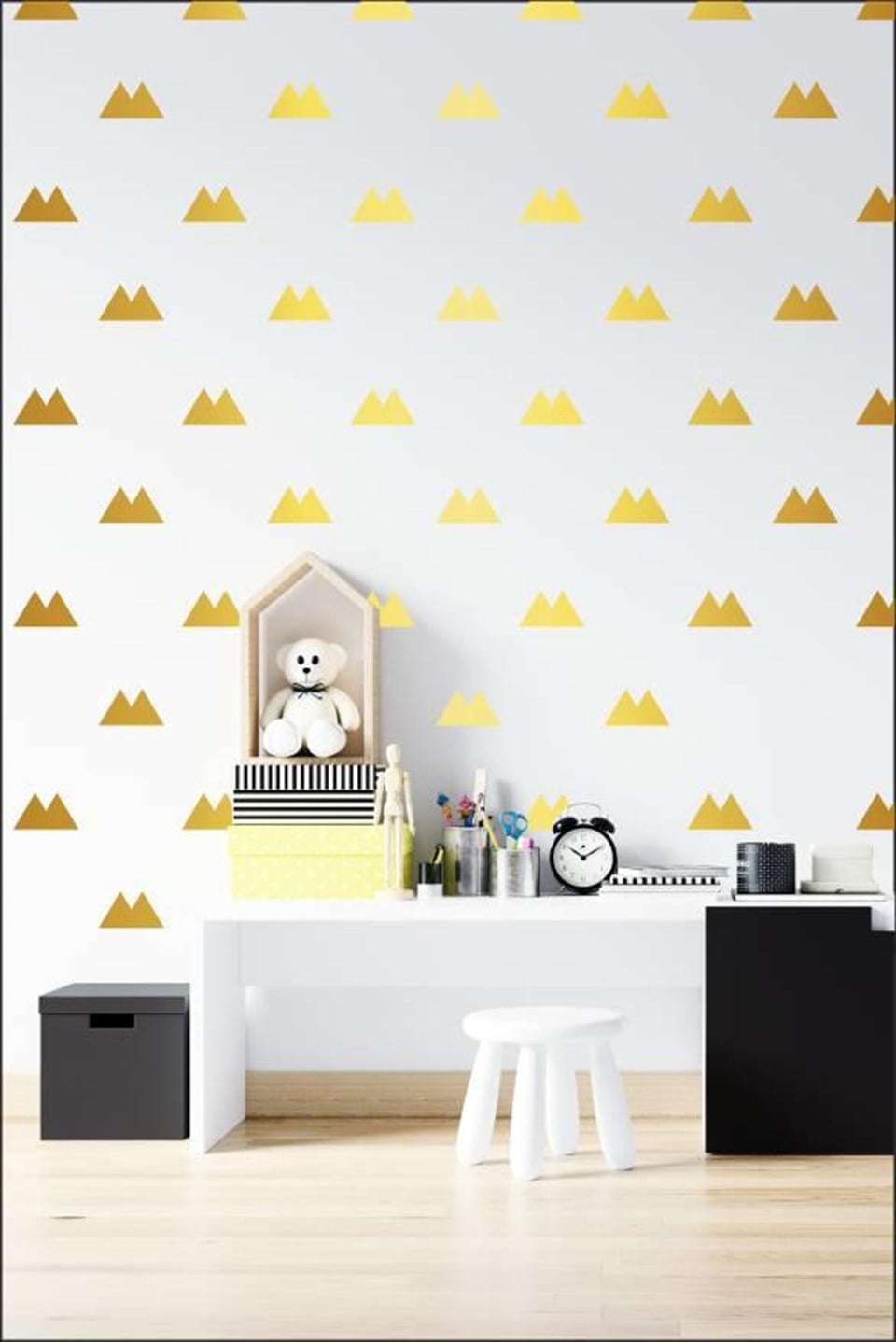Gold Dağ Sticker - Çocuk Bebek Odası Duvar Sticker 3,5x6 cm - 100