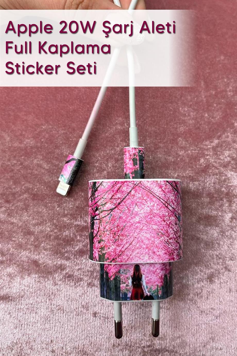 Iphone 20w Uyumlu Şarj Aleti Kaplaması - Doğa2 Temalı Full Sarj Aleti Sticker 5 Parça 