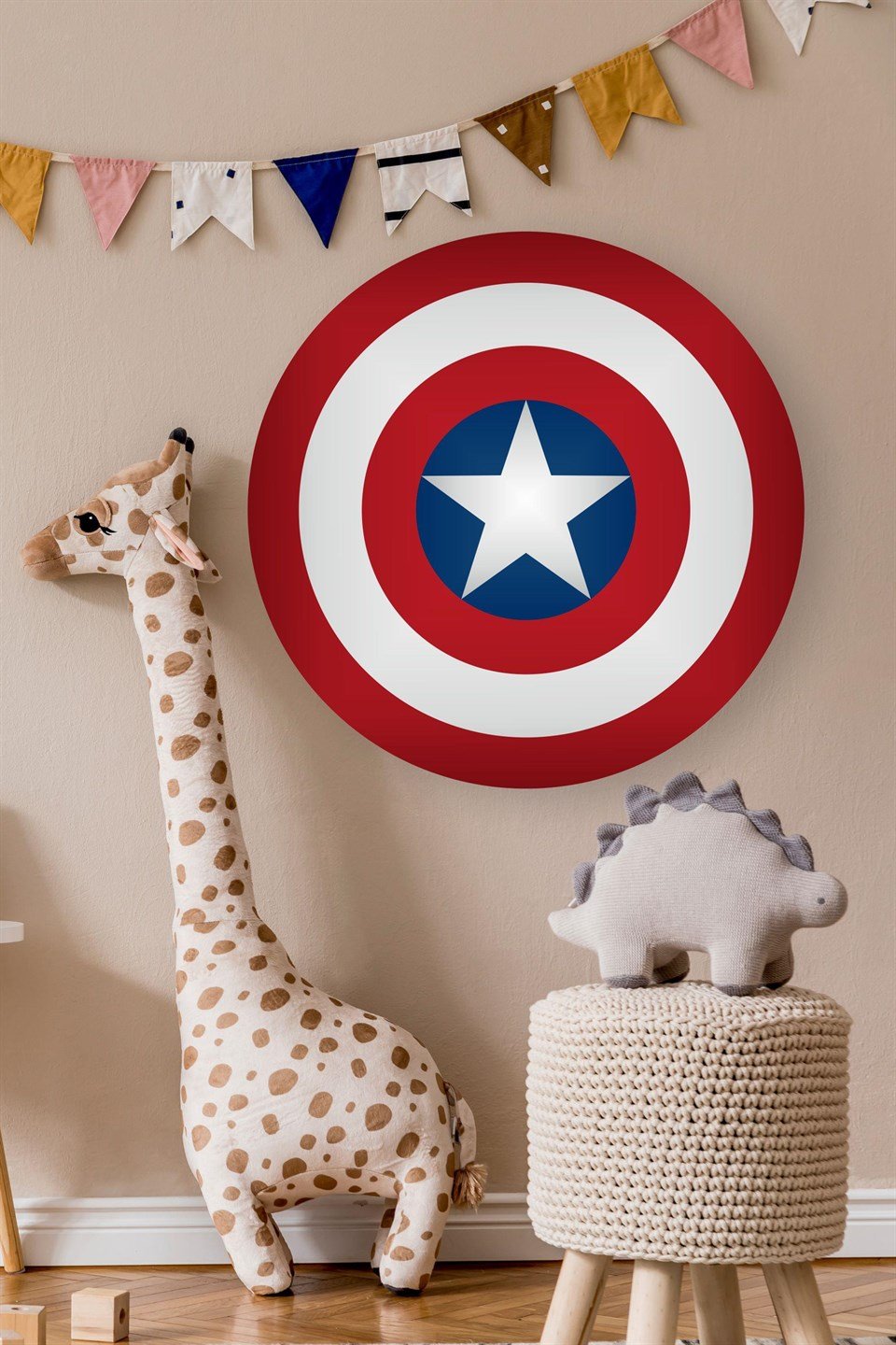 Kaptan Amerika (60x60 cm) Captain America Süper Kahraman Duvar St
