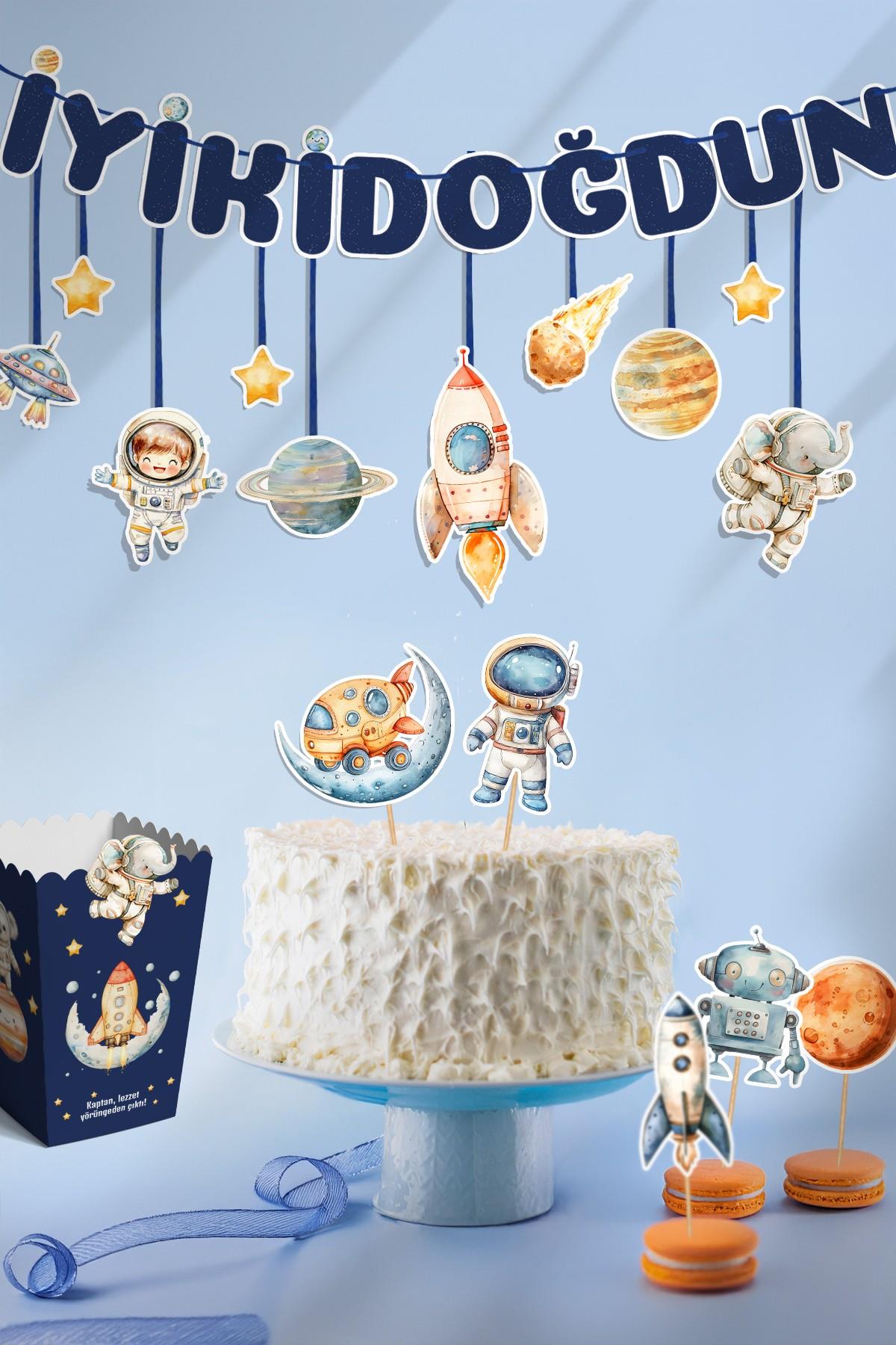 Kelebek ve Çiçekler Temalı Doğum Günü Konsepti Süsleme Seti , Cupcake Süsü Flama Etiket
