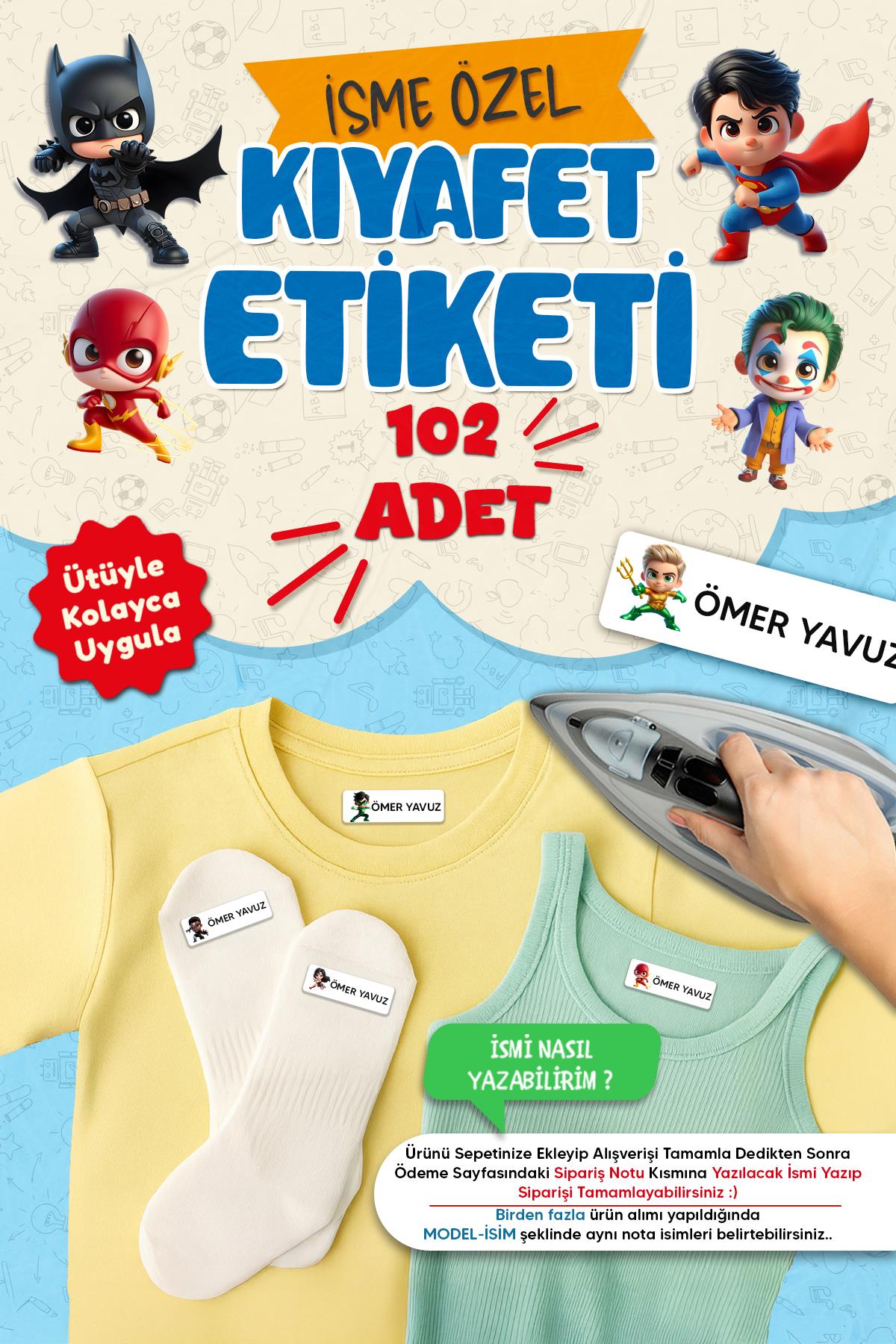 Kıyafet Etiketi - Okul Kıyafetlerine Kişiye Özel 30 Saniyede Kolay Uygulama Yıkanabilir - Hero