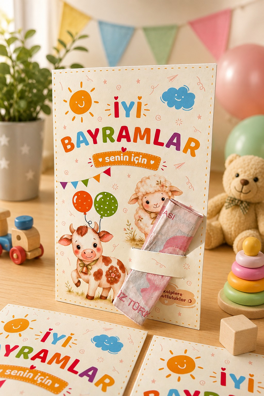 Kurban Bayramı Harçlık Kartı 10’lu Set – Çocuklar İçin Bayramlık Para ve Hediye Kartı