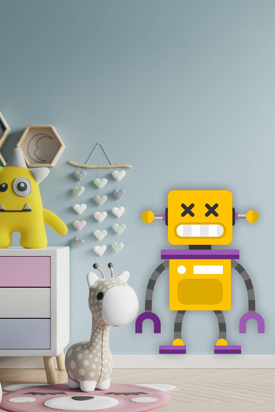 Mutlu Robot Adam Sticker-Çocuk Bebek Odası Sticker