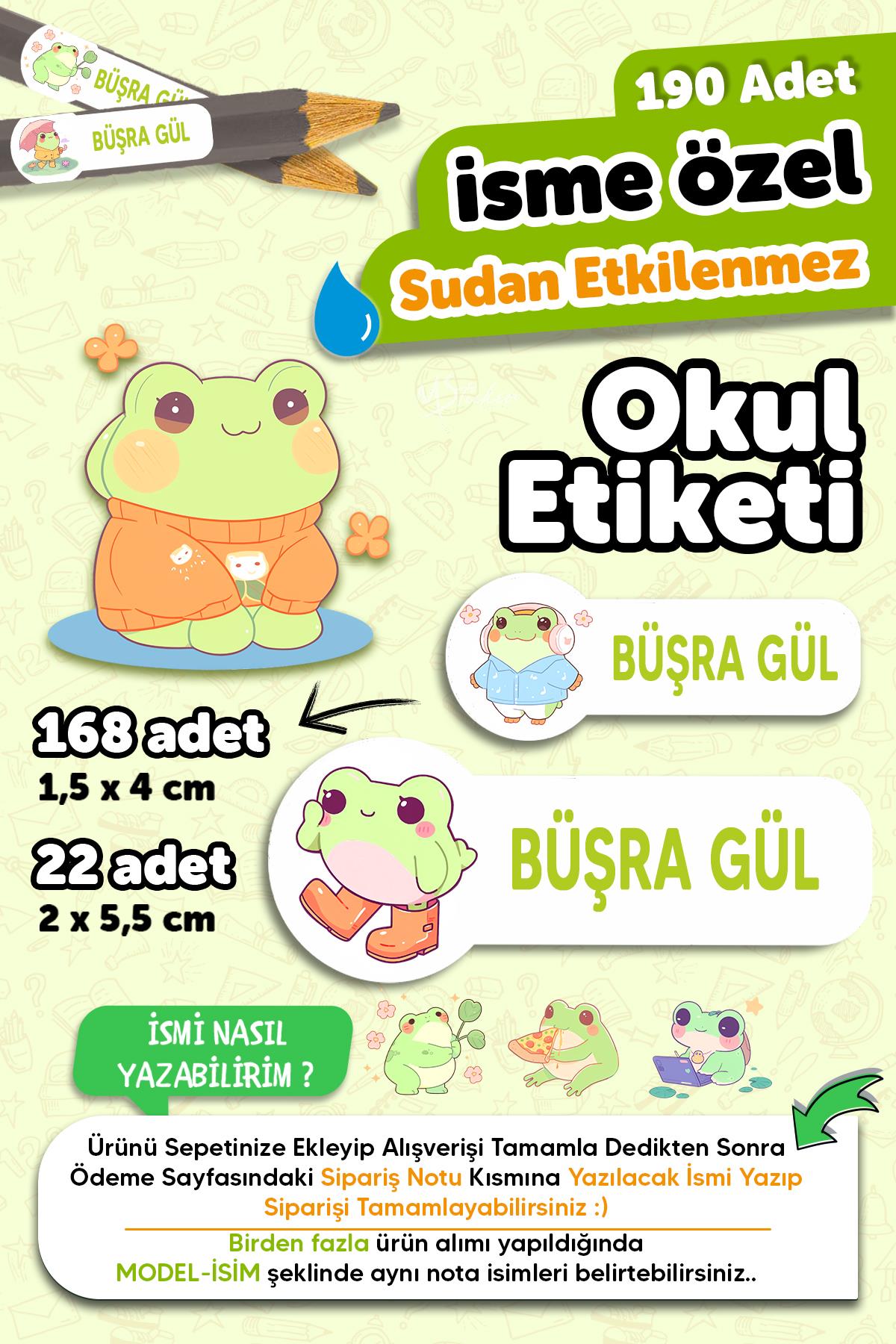 Okul Etiketi Kalem Defter isimli Etiket Isim Yazılabilen Balerin - 190 Adet Özel Tasarım Okul Etiket