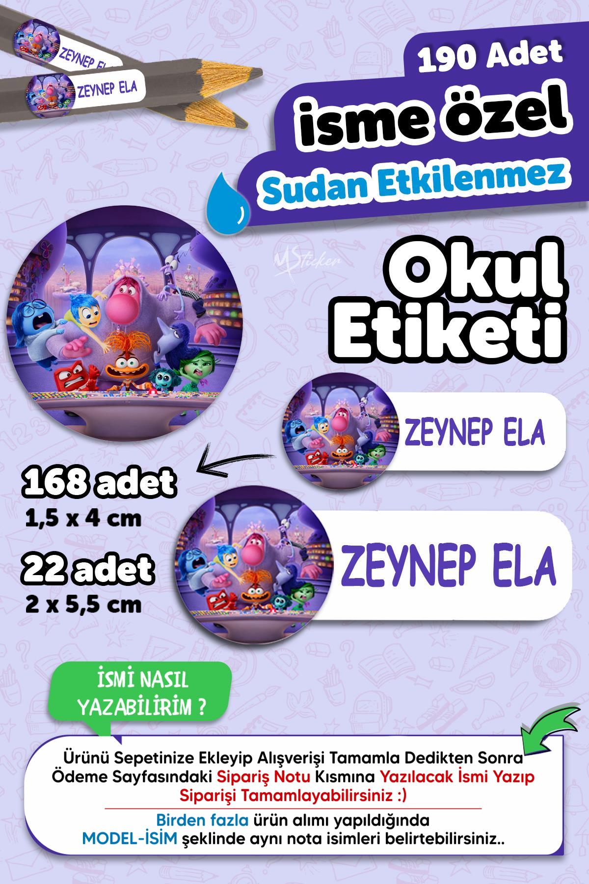 Okul Etiketi Kalem Defter isimli Etiket Isim Yazılabilen Toplu Ters Yüz - 190 Adet Özel Yeni Tasarım
