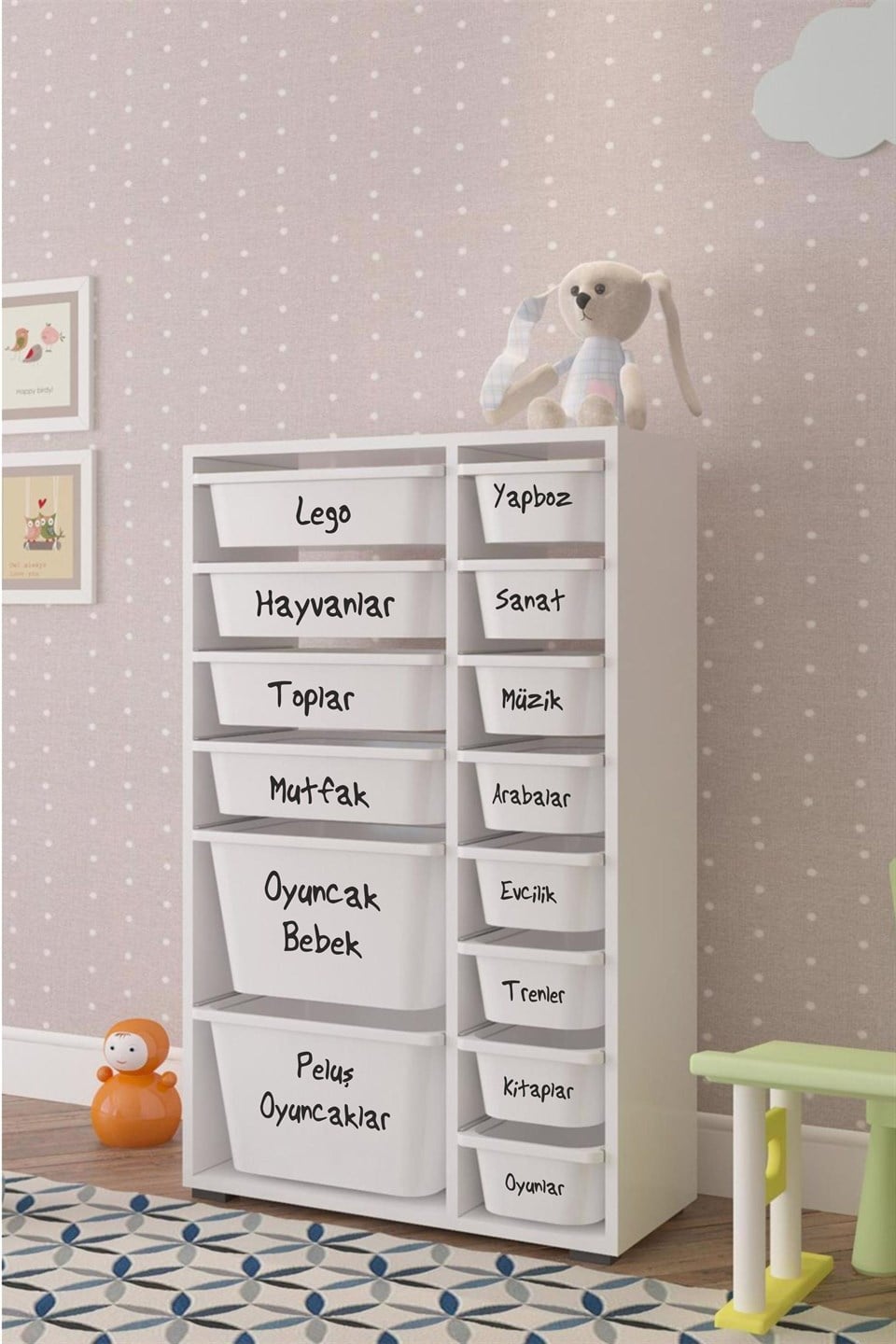Oyuncak Kutusu Etiket Stickerı-Organizer-Siyah