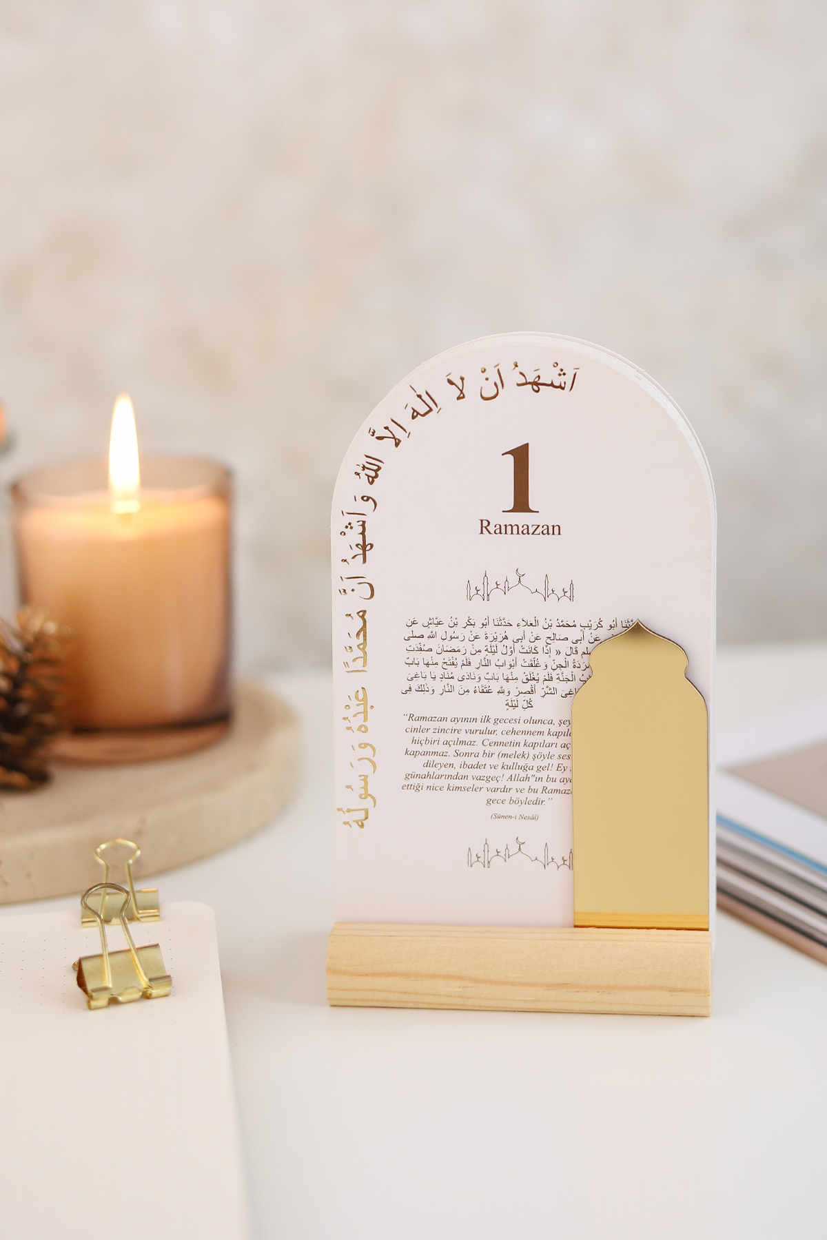Ramazan Ayı Hadis-i Şerifli 30 Günlük Masa Takvimi, Ramazan-ı Şerif Özel Tasarım Masa Takvimi Hediye