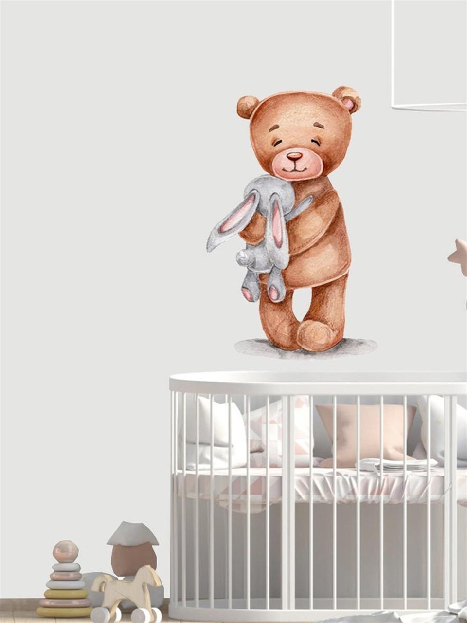 Sevimli Ayıcık ve Tavşan Çocuk Bebek Odası Duvar Sticker