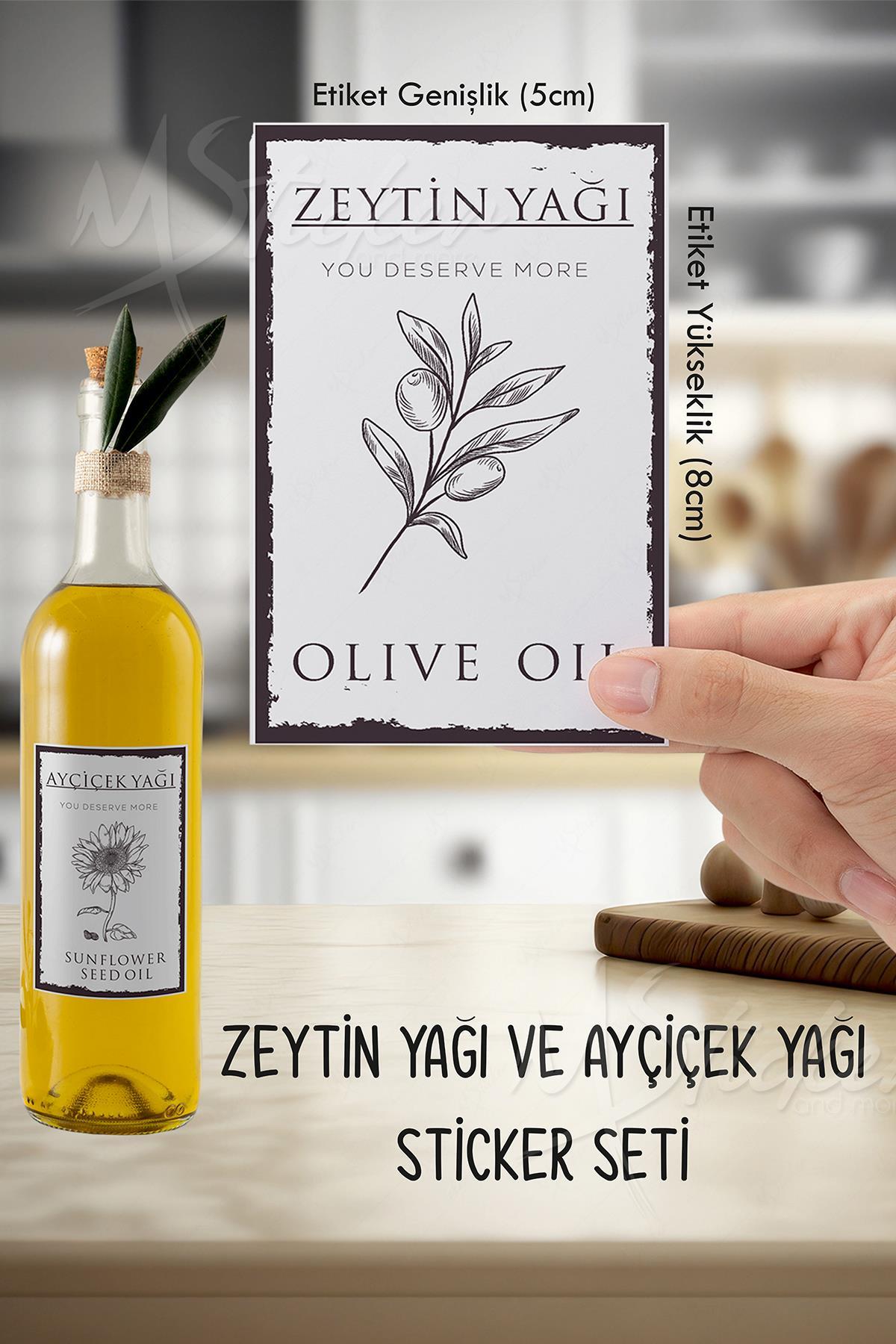 Yağdanlık Etiketi - Zeytinyağı Ayçiçekyağı Şişesi Etiketi - Sudan Etkilenmez