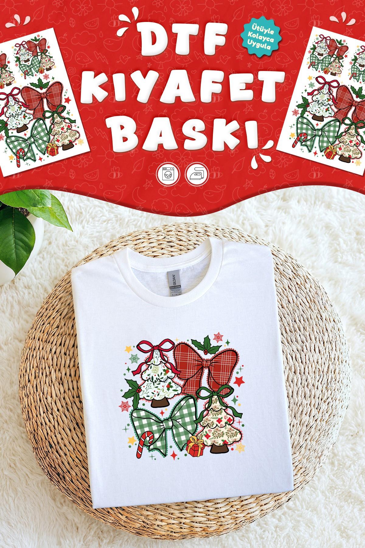 Yılbaşı Süsleri Kumaş Baskı Yapılabilen Özel Tasarım Ütü Ile Yapışan Tekstil Dtf Baskı Görseli