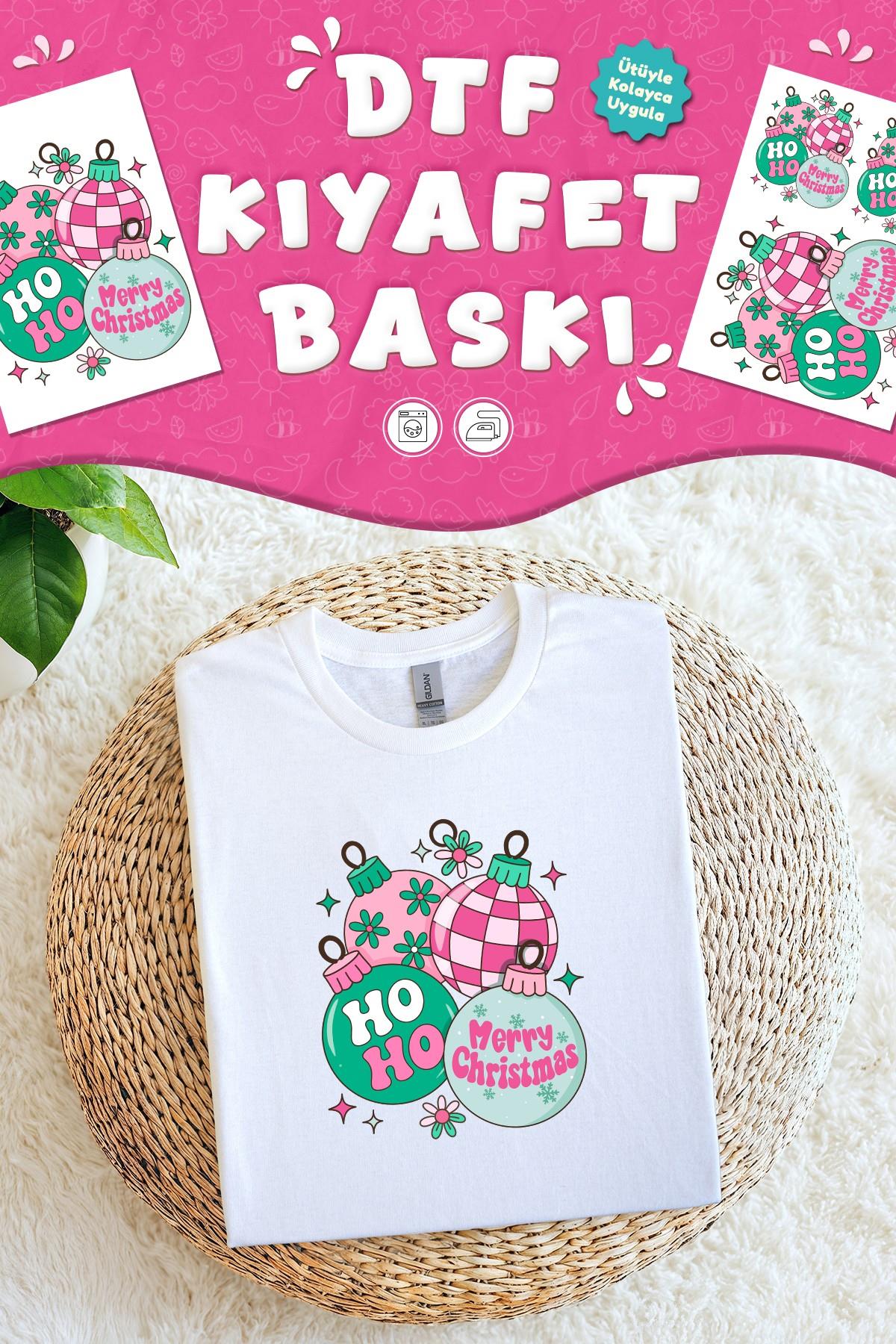 Yılbaşı Topları Süs Kumaş Baskı Yapılabilen Özel Tasarım Ütü Ile Yapışan Tekstil Dtf Baskı Görseli
