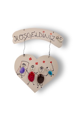 Hoşgeldiniz Aile Tasarımlı Ahşap Kapı Süsü