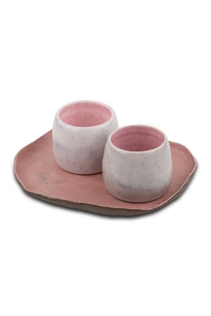 İkili Pembe Espresso Kahve Seti