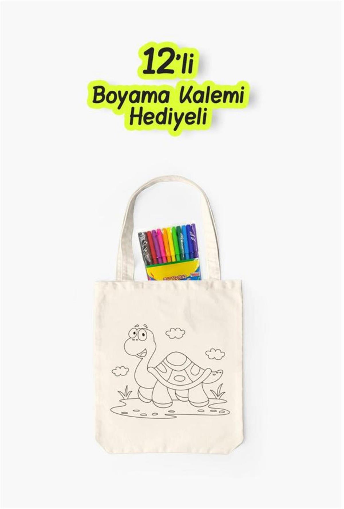 Eğlenceli Bez Çanta Boyama Seti- Kaplumbağa