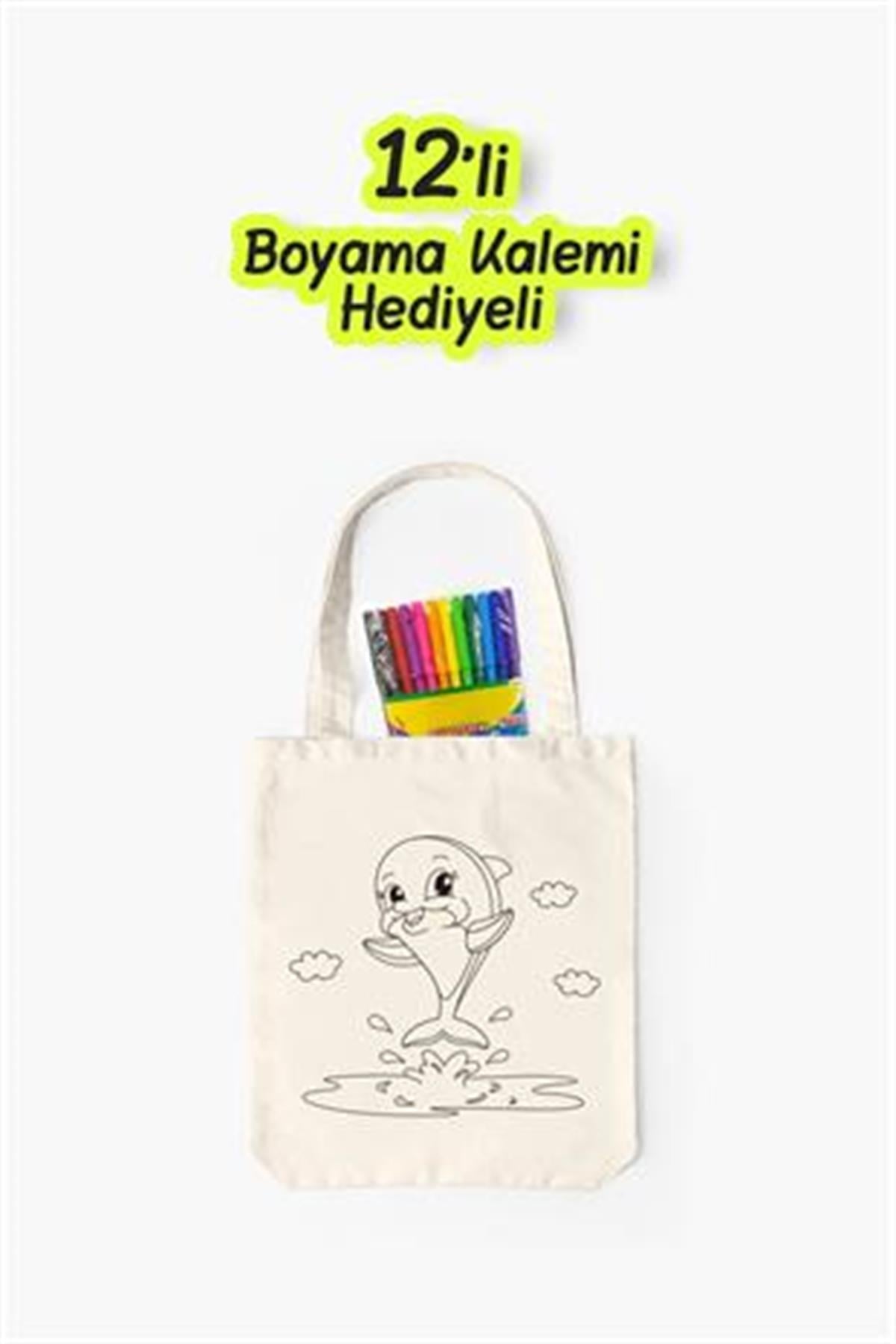 Eğlenceli Bez Çanta Boyama Seti- Yunus