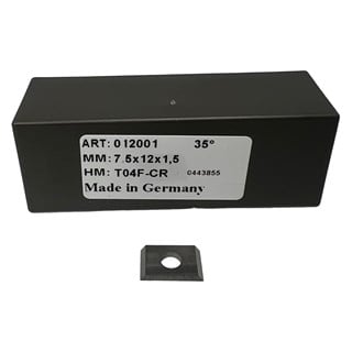 Jilet Bıçak - Ebatlama İçin / 2 Taraf Keser - Genişlik 12 mm / Tek Delikli HM:7,5*12*1,5 T04F-CR (10'lu Paket)