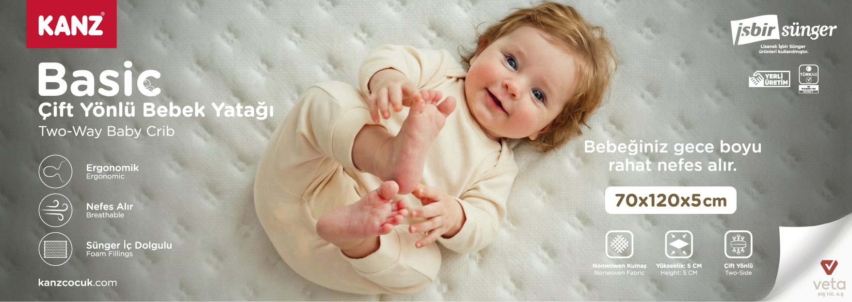 KANZ BASIC 70X120 OYUN PARKI YATAGI 5 CM