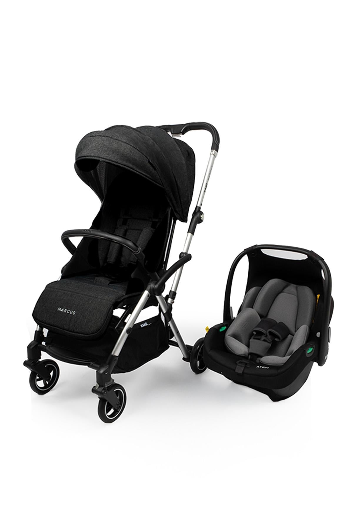 Kanz Marcus Kolay Katlanabilen Kabin Travel Sistem Bebek Arabası Raisin Black