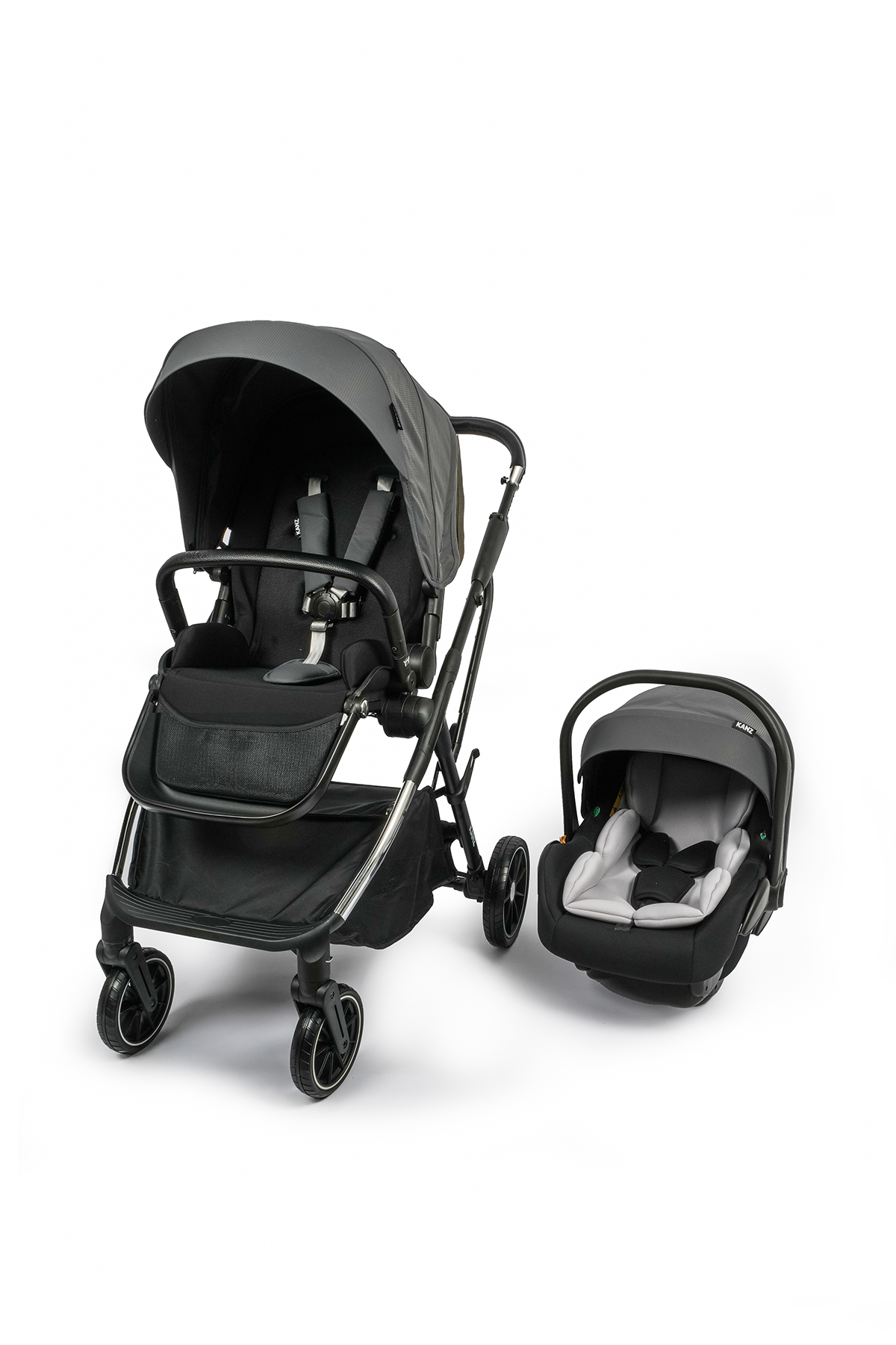 Kanz Thunder Kolay Katlanabilen Travel Sistem Bebek Arabası Sharkgrey