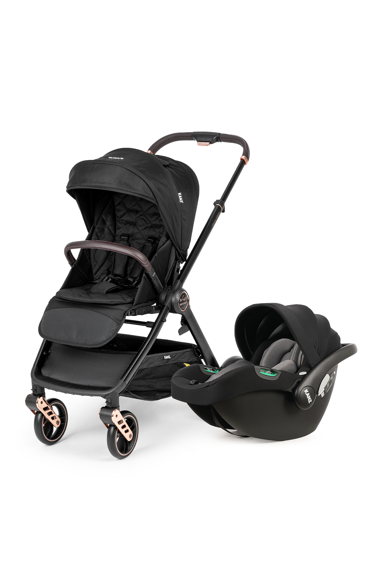Kanz x-Go Ultimate Travel Sistem Bebek Arabası Rose Gold Siyah