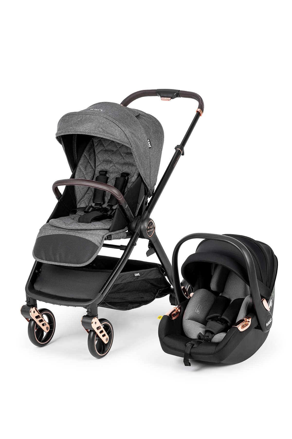 Kanz x-Go Ultimate Travel Sistem Bebek Arabası Rose Gold Gri