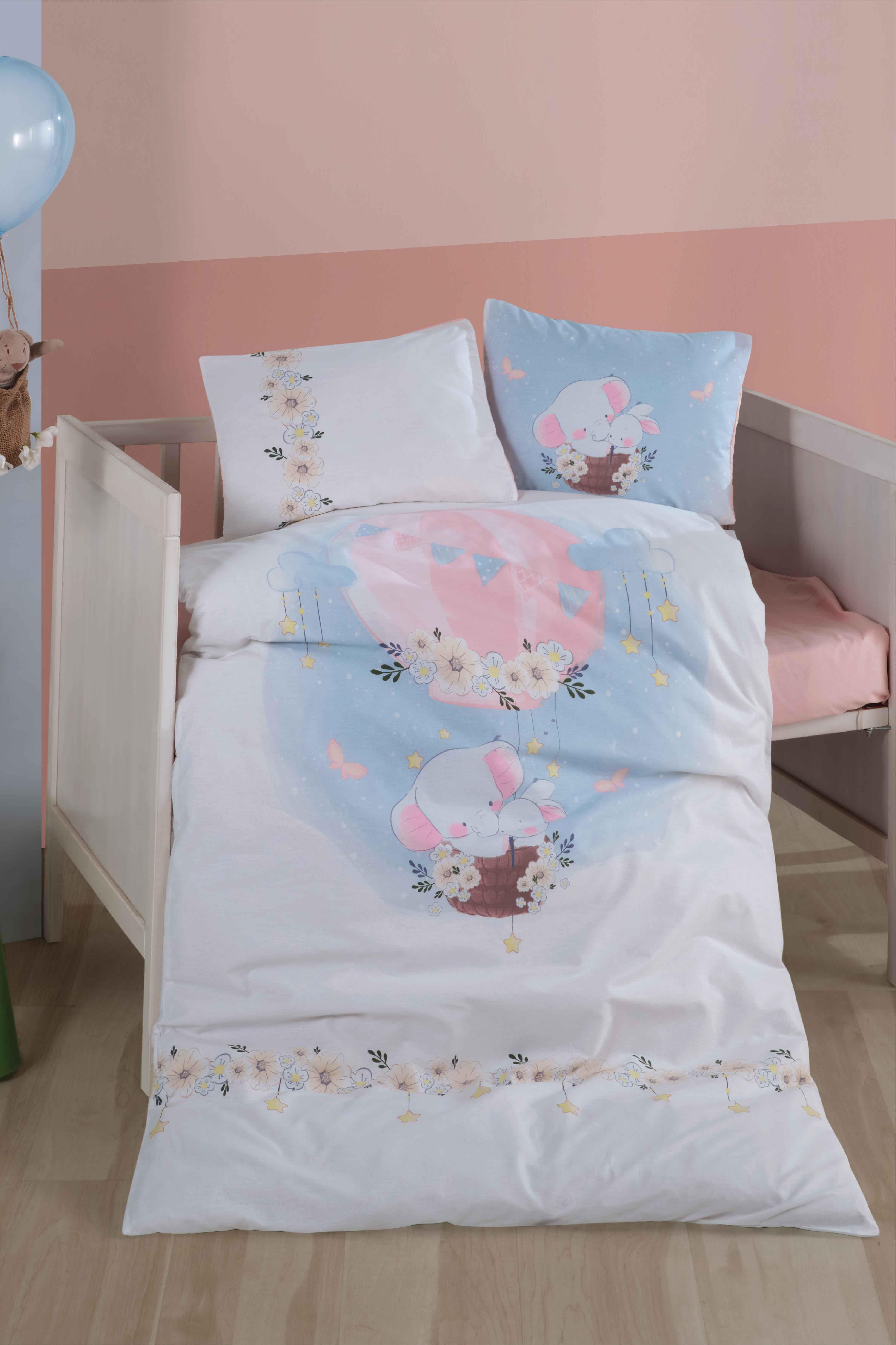 Clasy Ranforce %100 Pamuk Bebek Nevresim Takımı Bambi V1 Pudra