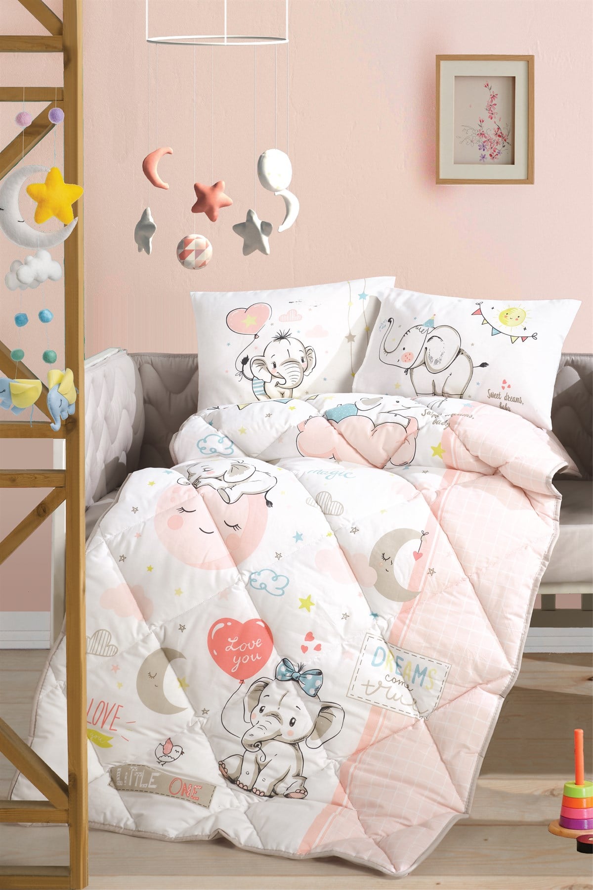 Clasy Ranforce %100 Pamuk Bebek Uyku Seti Sweet Dreams V1 Pudra
