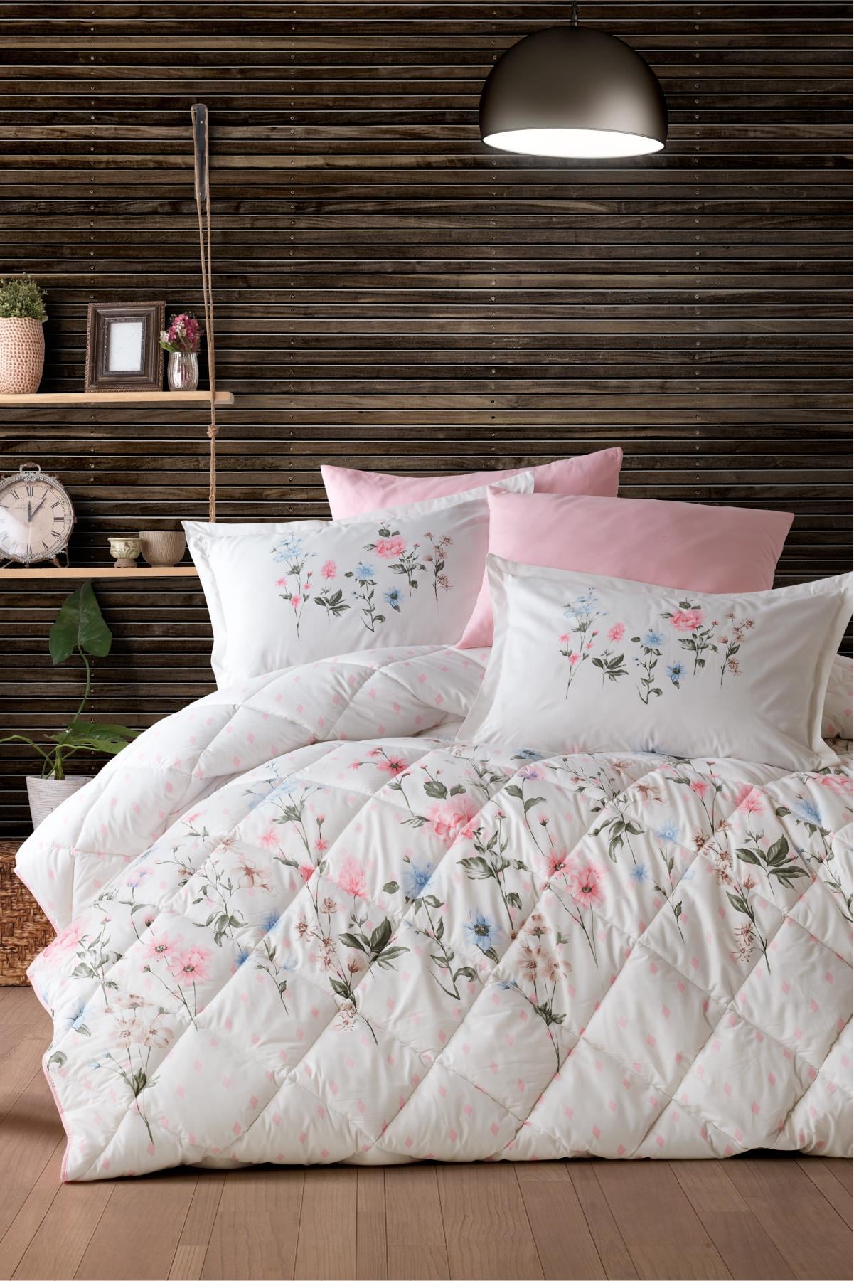 Clasy Ranforce %100 Pamuk Çift Kişilik Uyku Seti Palitra V1 Pudra