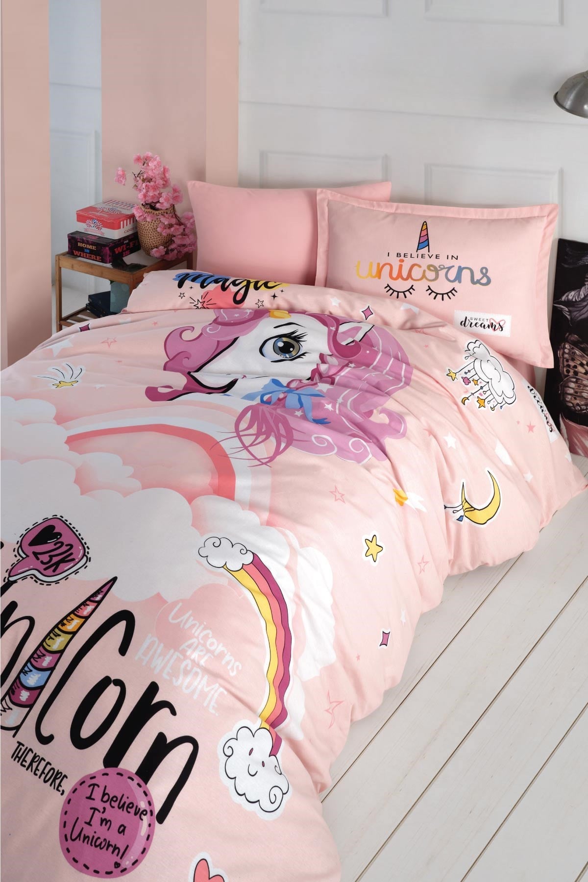 Clasy Ranforce %100 Pamuk Nevresim Takımı Tek Kişilik Rustica V1 Pembe
