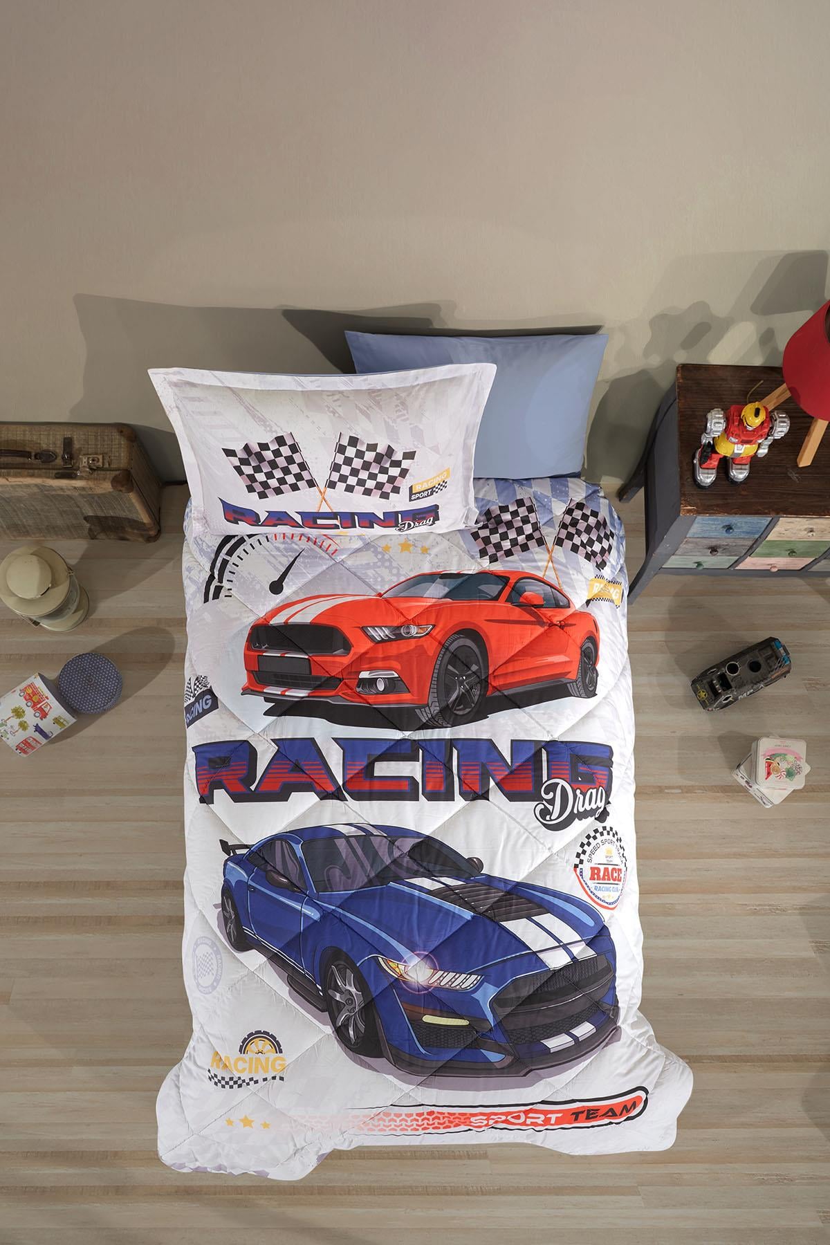 Clasy Ranforce %100 Pamuk Tek Kişilik Uyku Seti Racing Drag